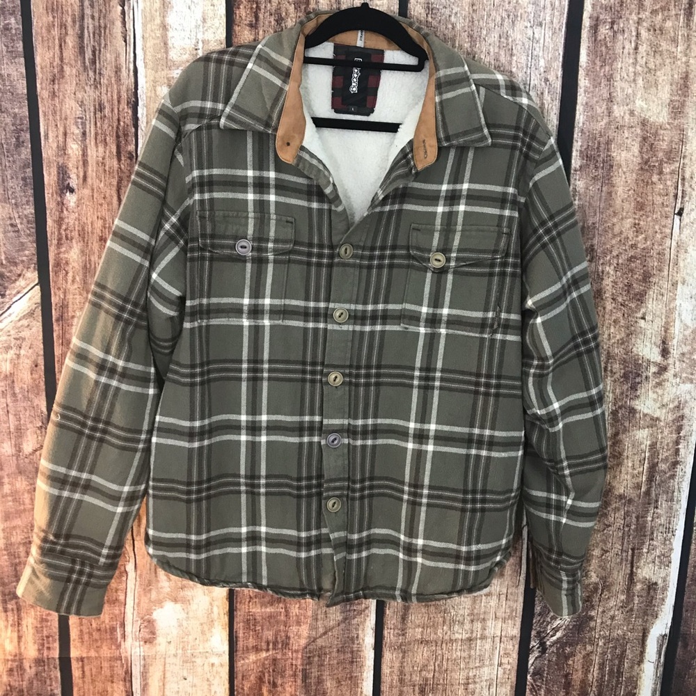 Billabong Plaid Fleece Lined Jacket Large